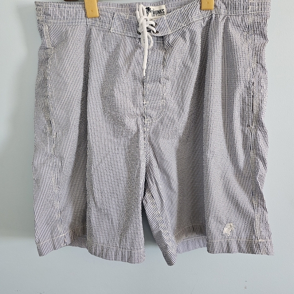Trunks Relaxed Fit Blue Swim Trunks Seersucker Design - Picture 1 of 5